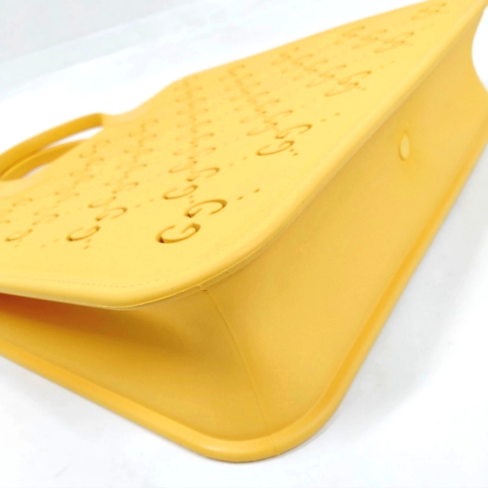 GUCCI DOUBLE G YELLOW RUBBER TOTE - Picture 5 of 8